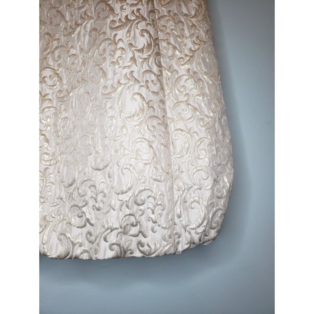 Betsy & Adam Women 8 Dress Formal Sleeveless Cream Floral Belt Short Prom Bubble - Picture 3 of 5